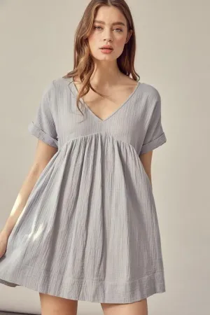 I Need You More Cloud Blue V-Neck Romper Dress