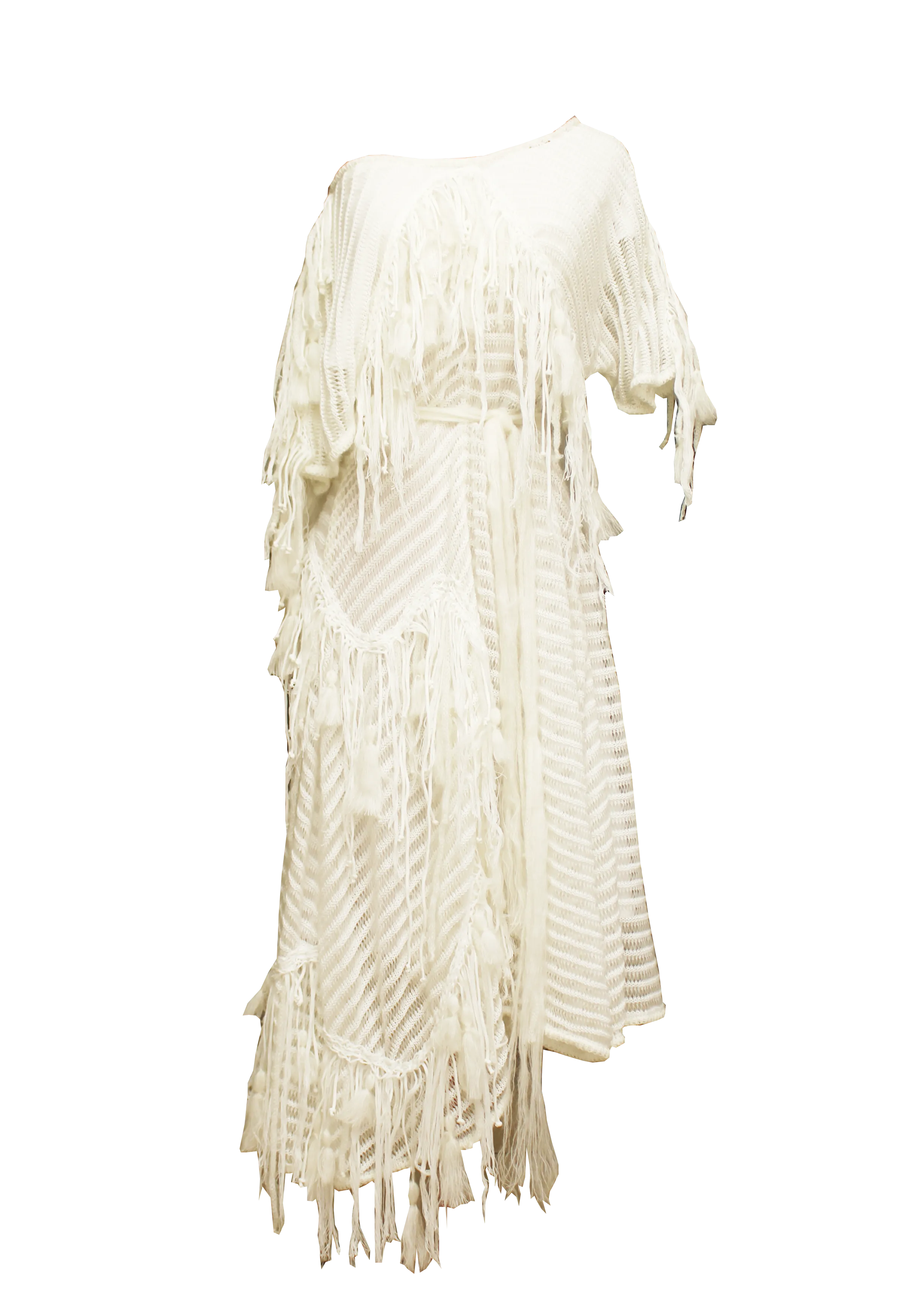 JUDITH ATELIER AMINA MOHAIR COTTON FRINGE DRESS
