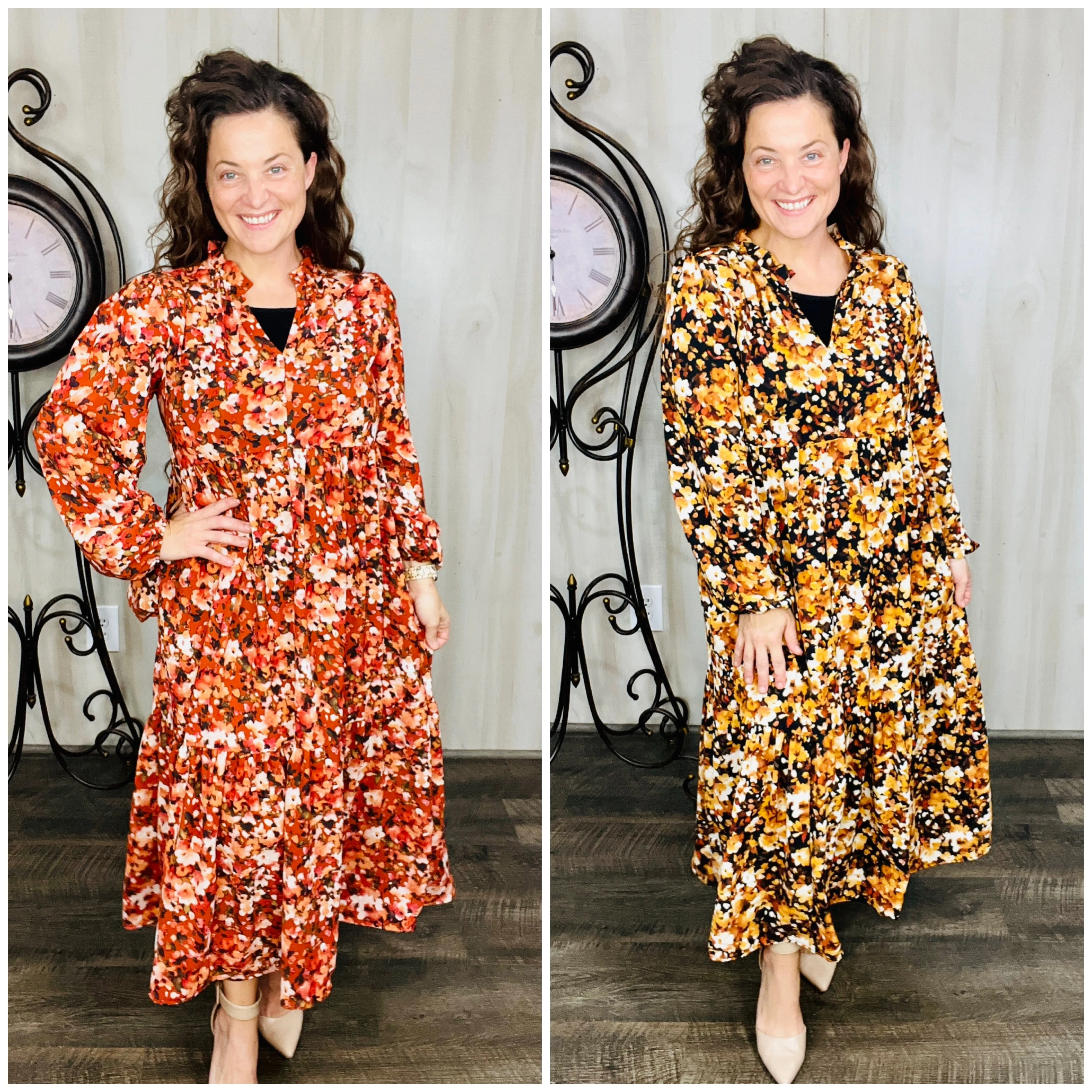 Kayla Floral Fall Dress