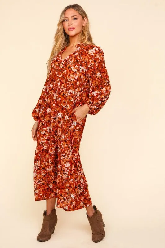 Kayla Floral Fall Dress