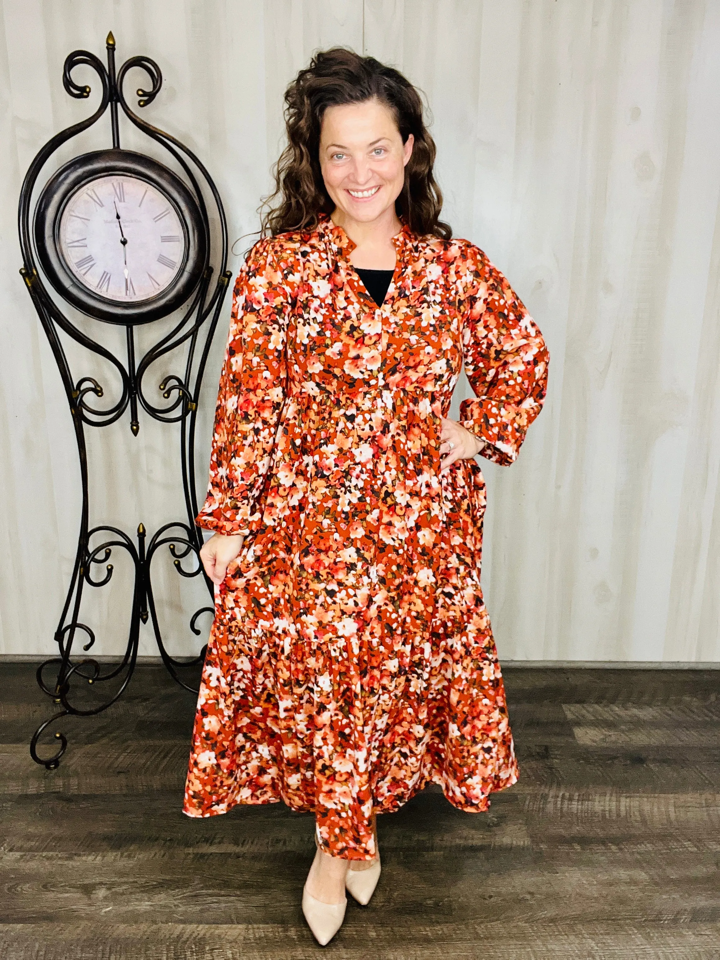 Kayla Floral Fall Dress
