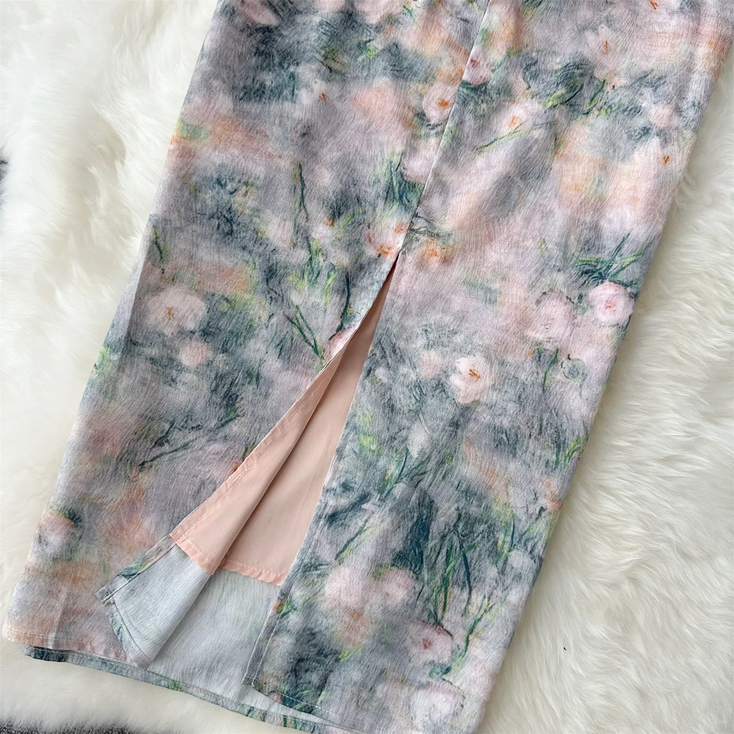 Lace Patchwork Floral Slip Dress