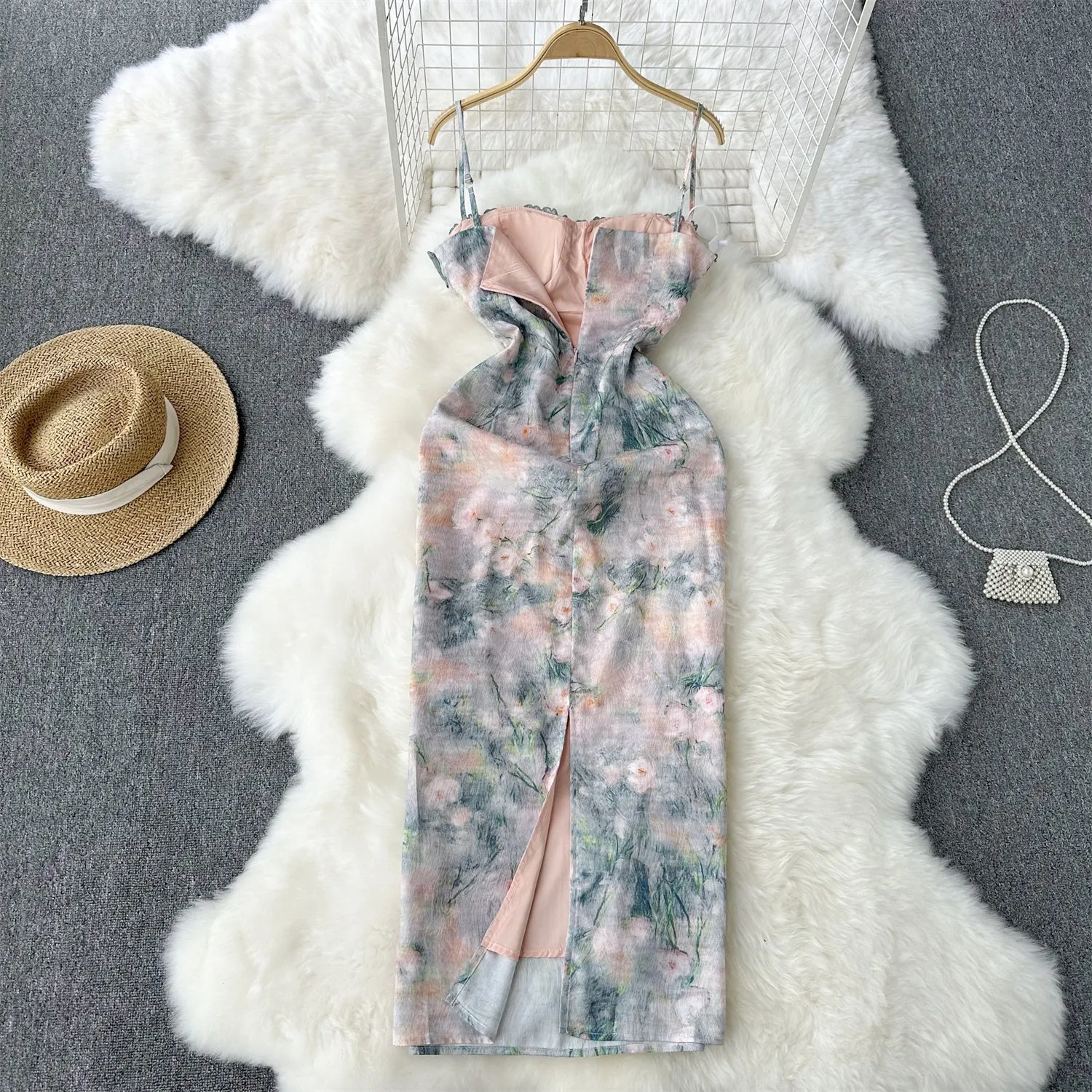 Lace Patchwork Floral Slip Dress