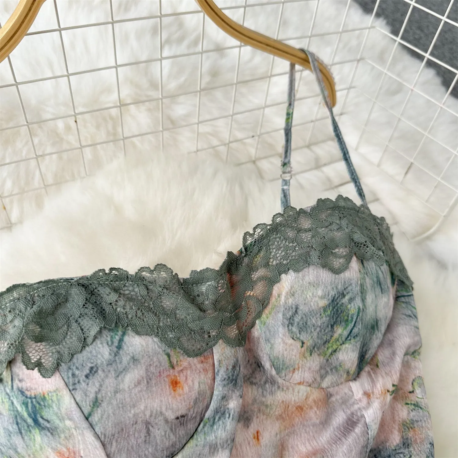 Lace Patchwork Floral Slip Dress