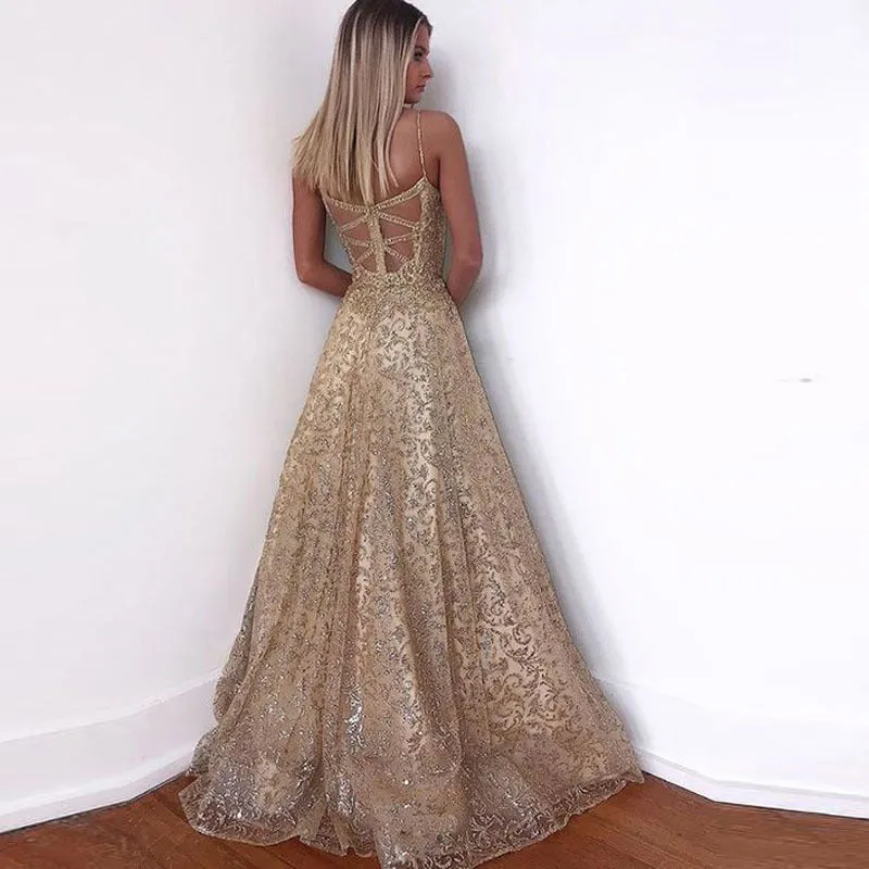 Lady Gaga Dress Sleeveless Gold Sexy Slip Dress