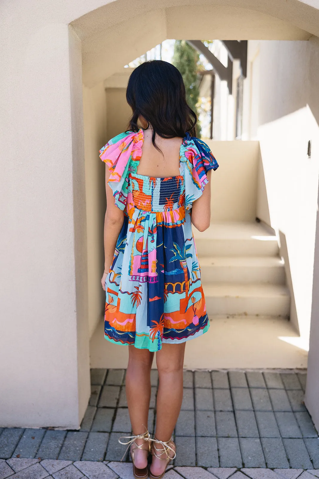 Lana Mini Dress - Blue/Multi