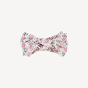 large bow elastic headband | climbing rose stripe | lenzing modal