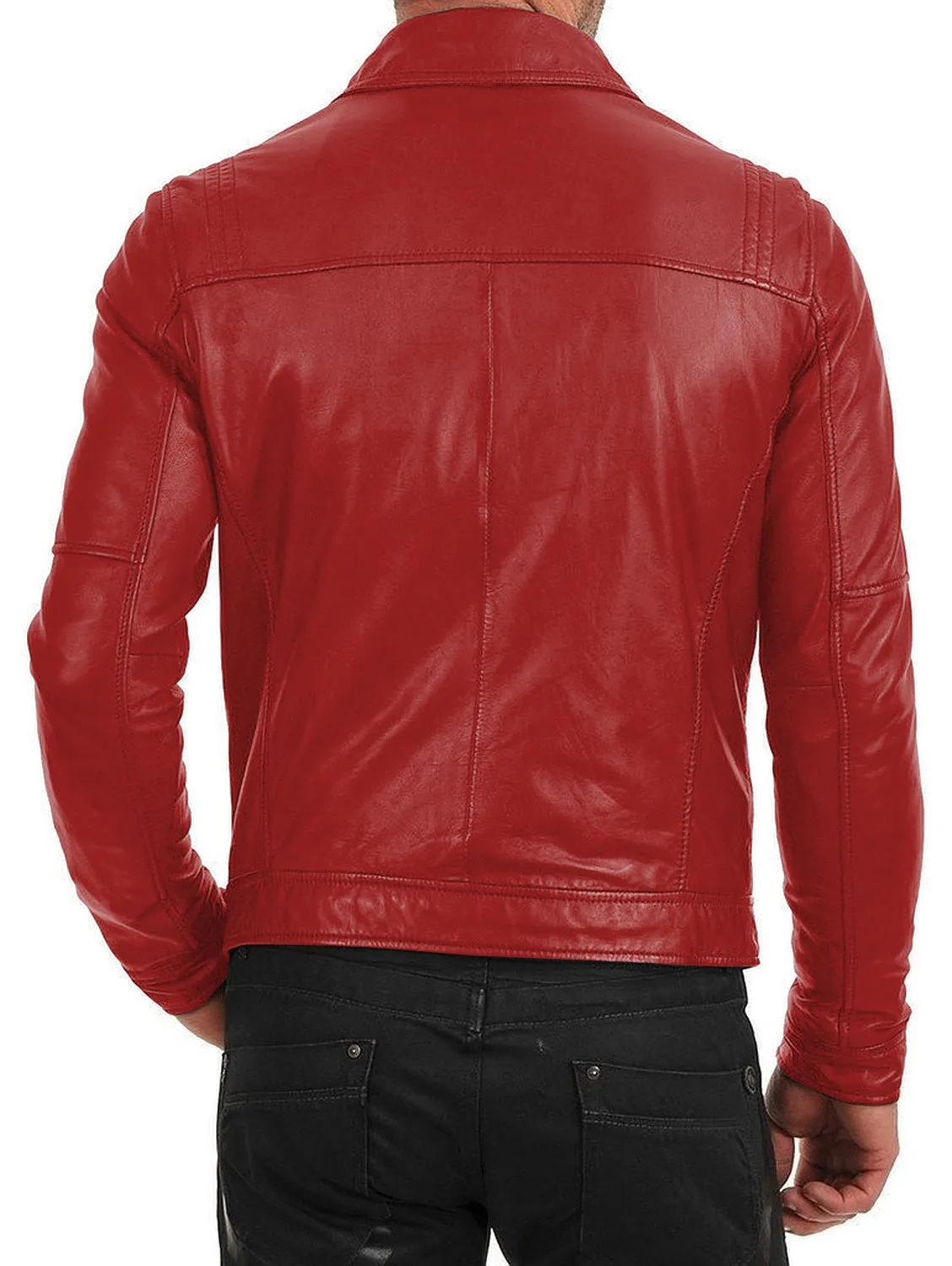 Leather Jackets Hub Mens Genuine Lambskin Leather Jacket (Black, Classic Jacket) - 1501091