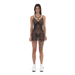 Leopard Mesh Slip Dress