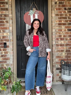 Leopard Print Work Jacket