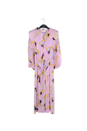 Lilac abstract-print loose-fit maxi dress