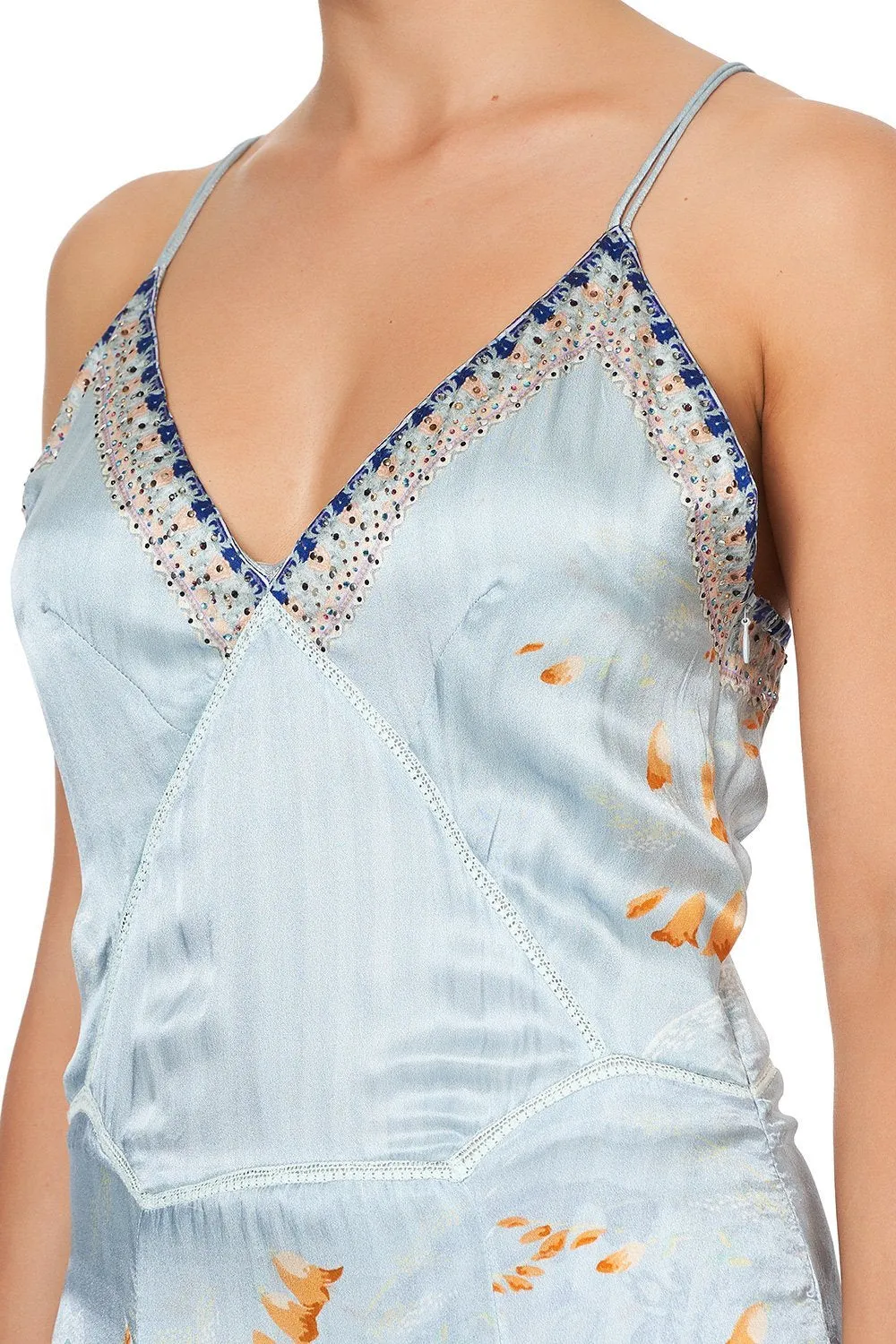 LONG SLIP DRESS WITH GODETS FRASER FANTASIA