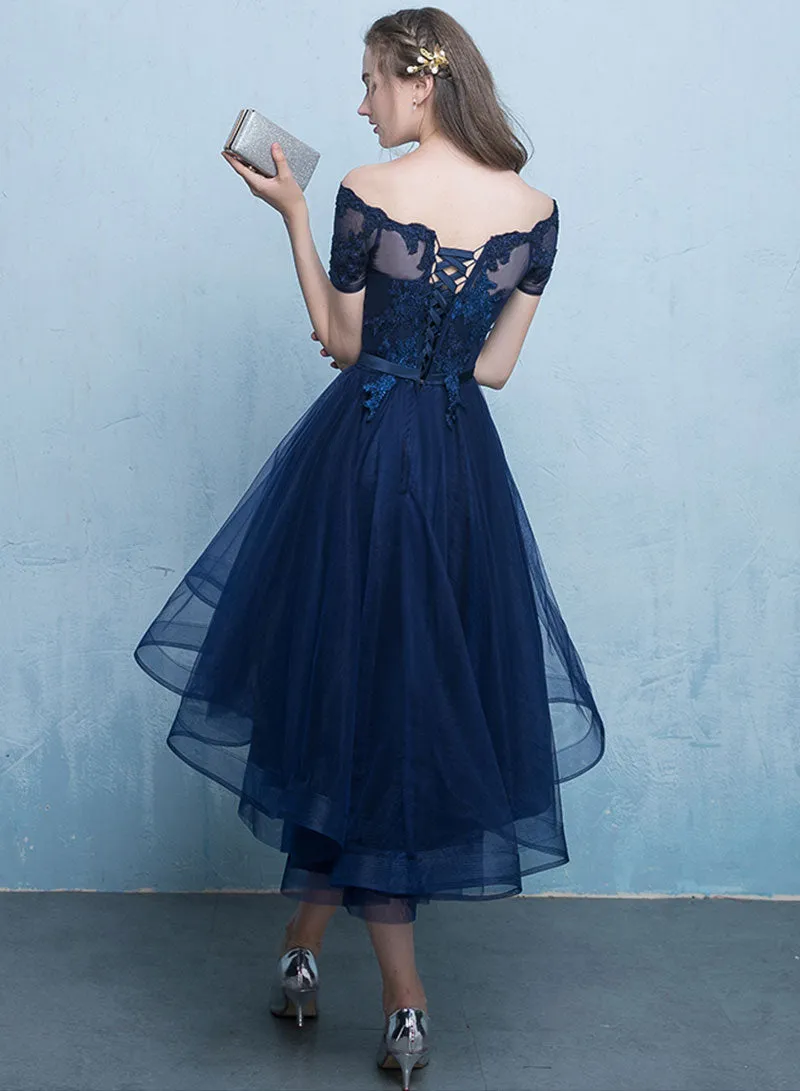 Lovely Lace Short Prom Dress, A-Line Off the Shoulder Evening Party Dress