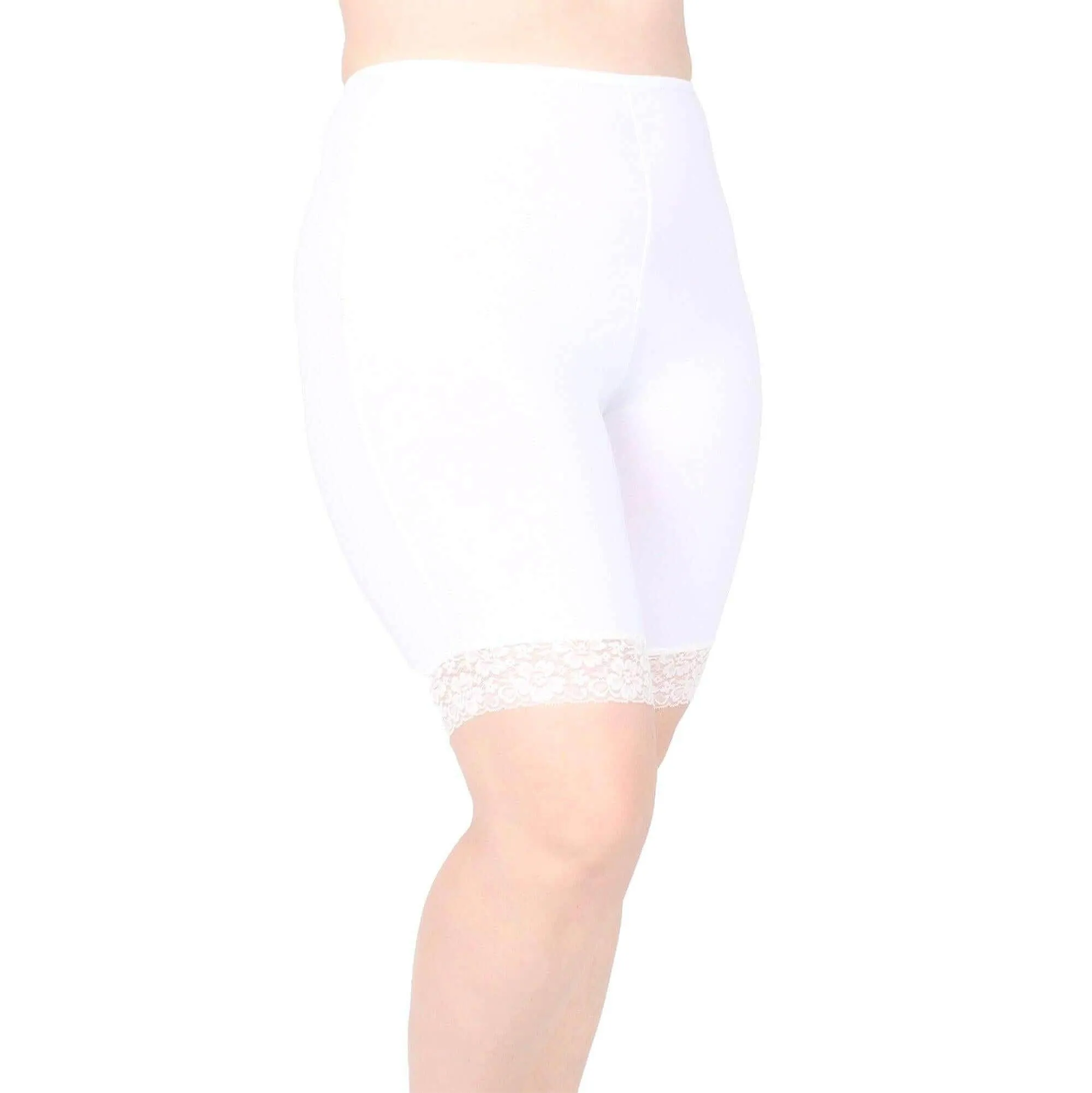 Lux Cotton Modal Anti Chafing Underwear Short 9" | White