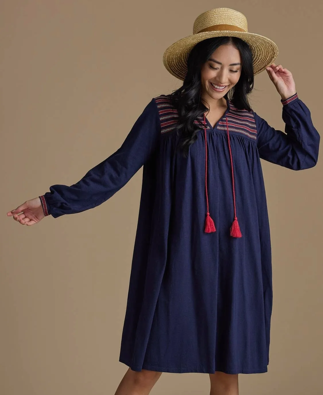 Madeline Tassel Blue Dress | Downeast