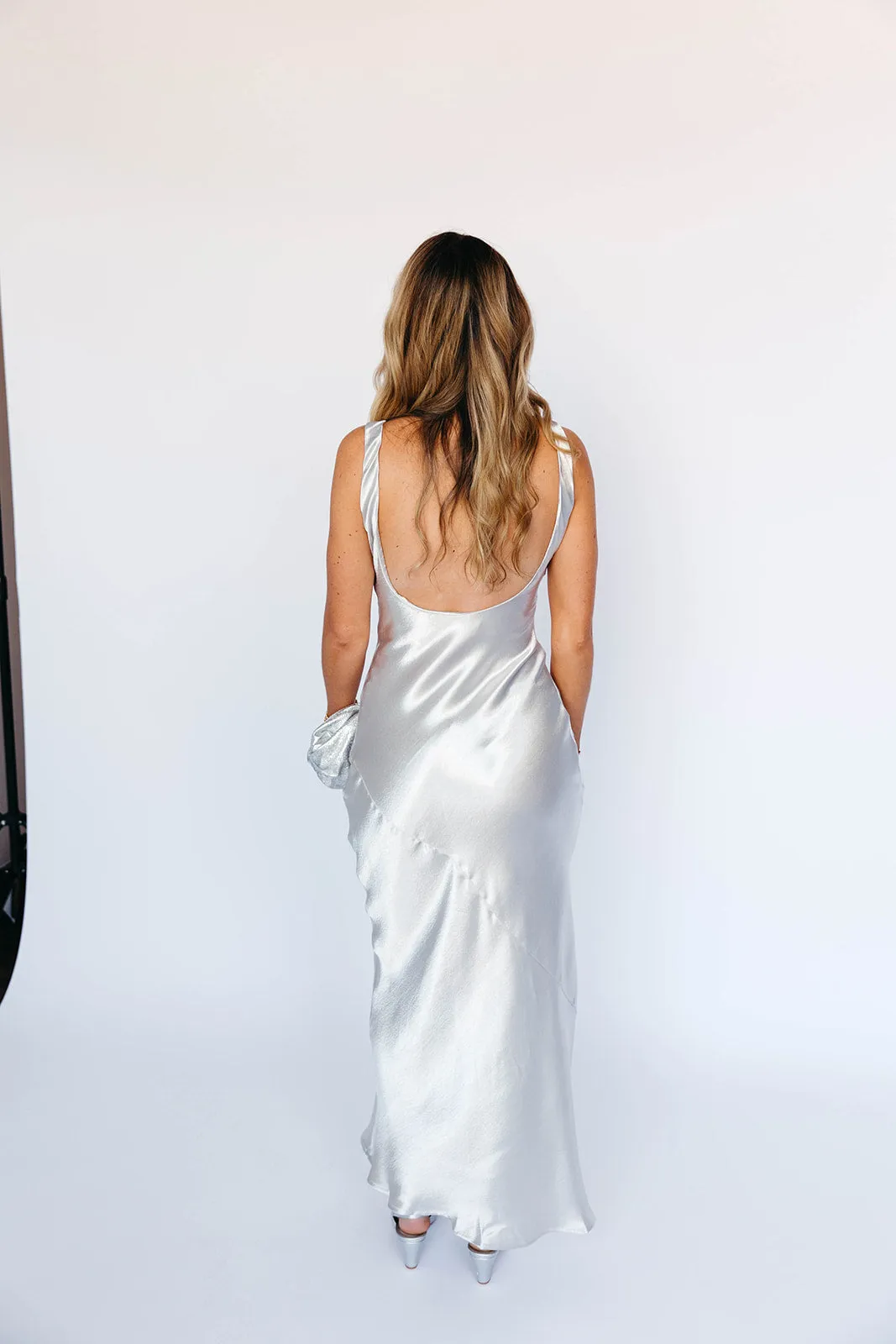 Make It Shine Maxi Dress - Silver
