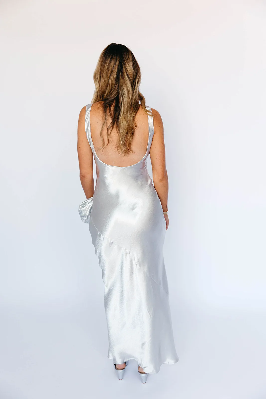 Make It Shine Maxi Dress - Silver