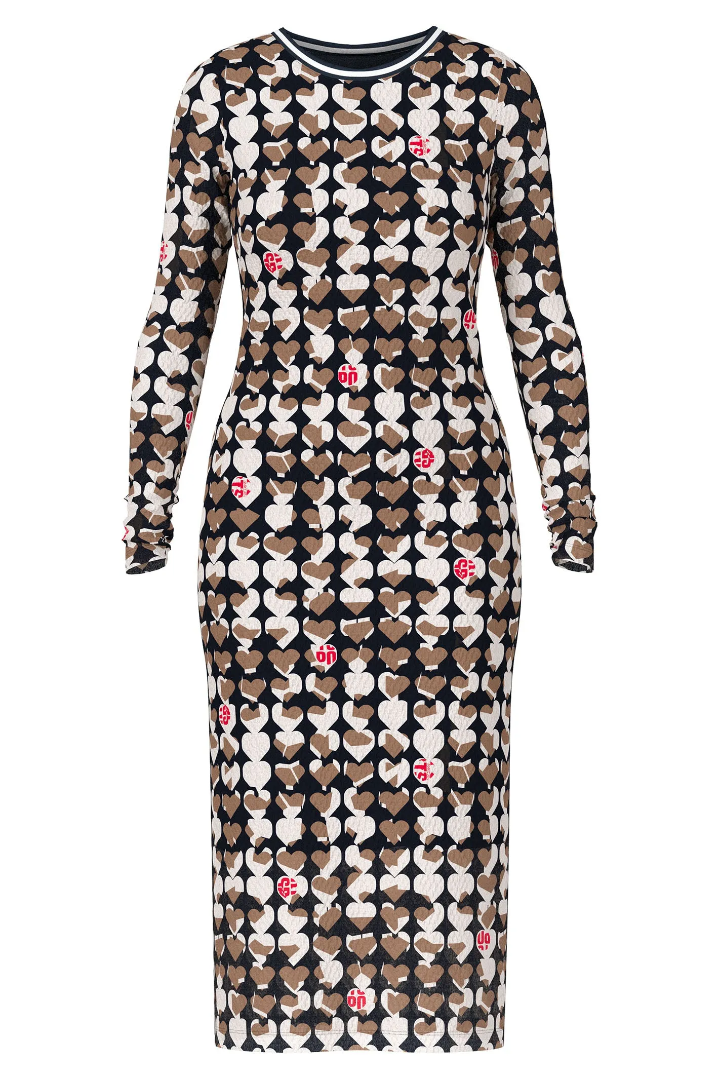 Marc Cain Sports Dress Slim Midi Fit Navy Print YS 21.11 J01 394
