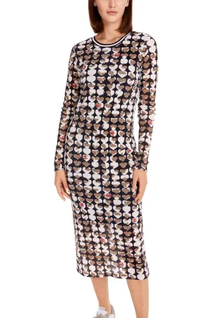 Marc Cain Sports Dress Slim Midi Fit Navy Print YS 21.11 J01 394
