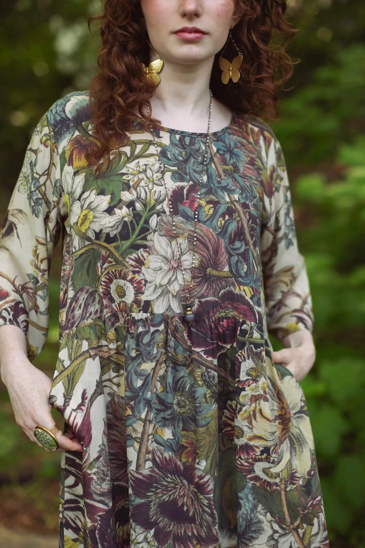 Market Of Stars Love Grows Wild Artist Tunic Dress with Pockets & Bees