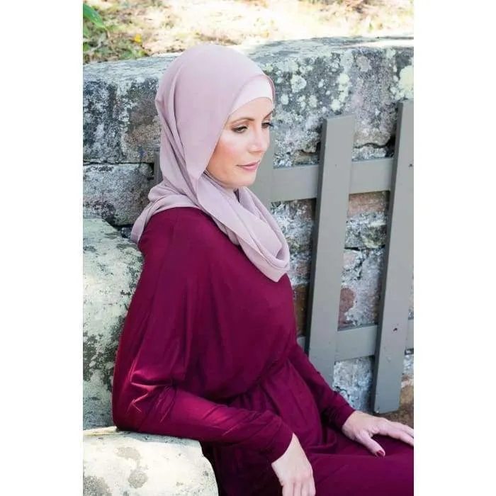 Maroon Batwing with Tie Waist Dress