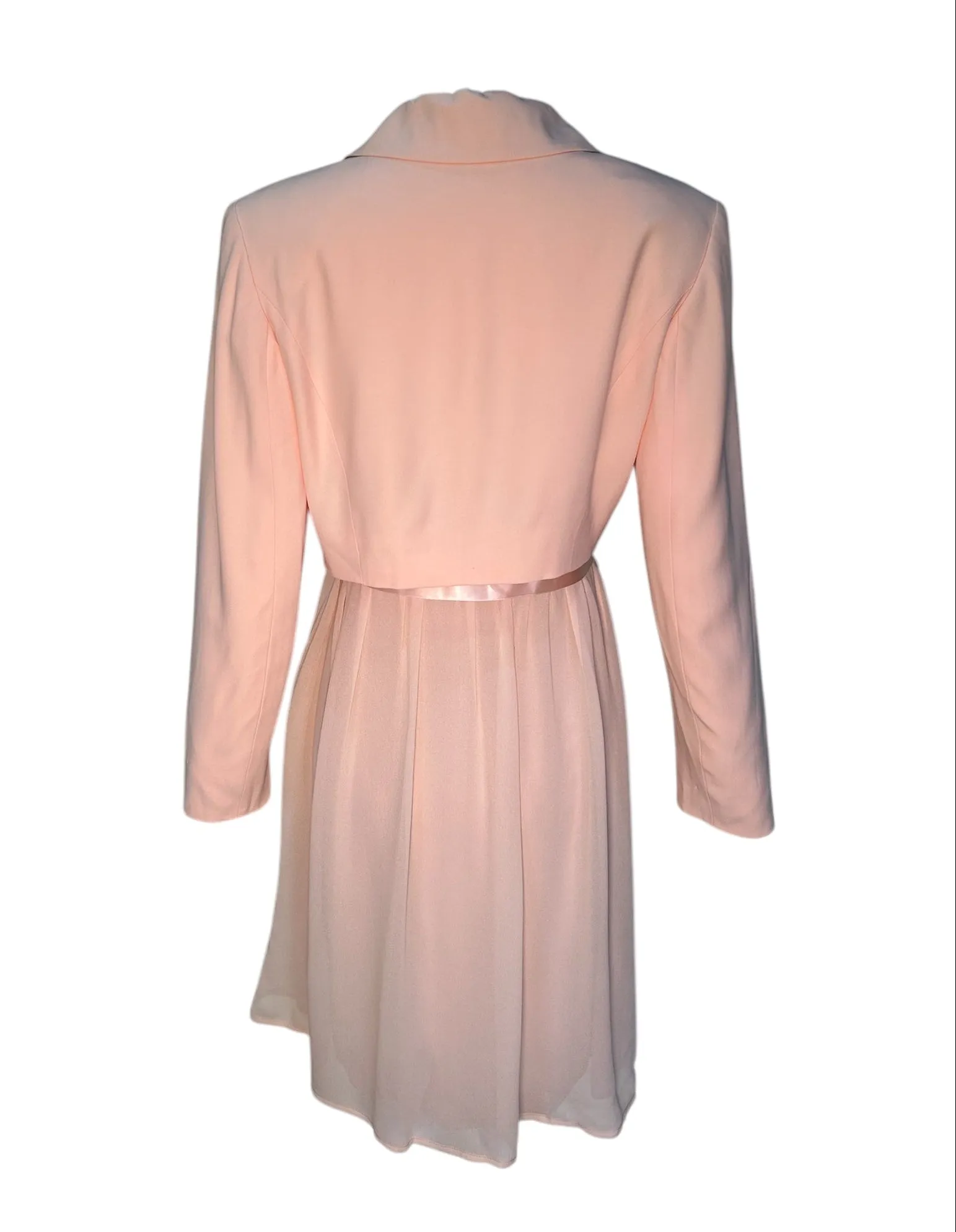 MaxMara Blush Chiffon Babydoll Dress with Matching Jacket