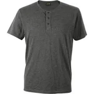 Mens Henley T-Shirt Short Sleeve