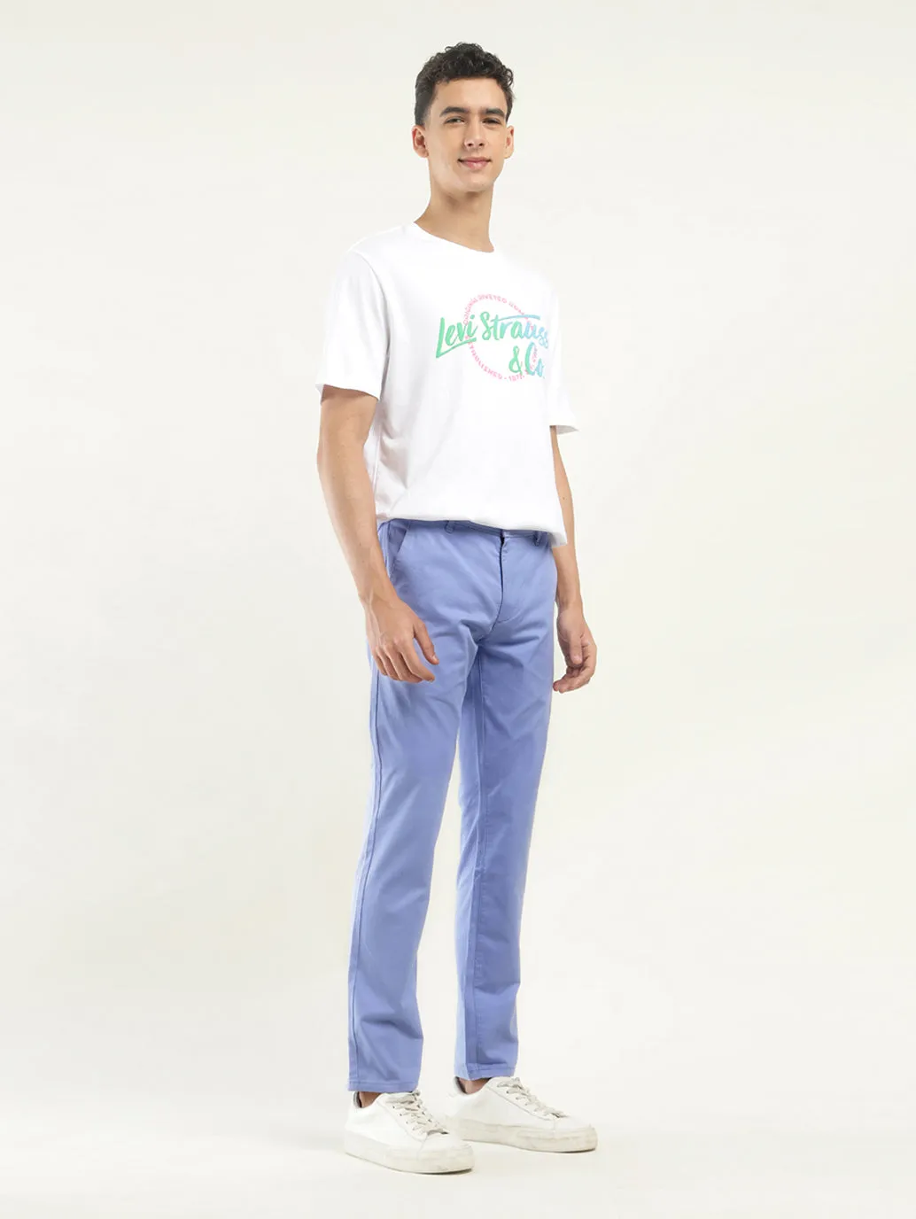 Men's Light Blue Slim Fit Chinos