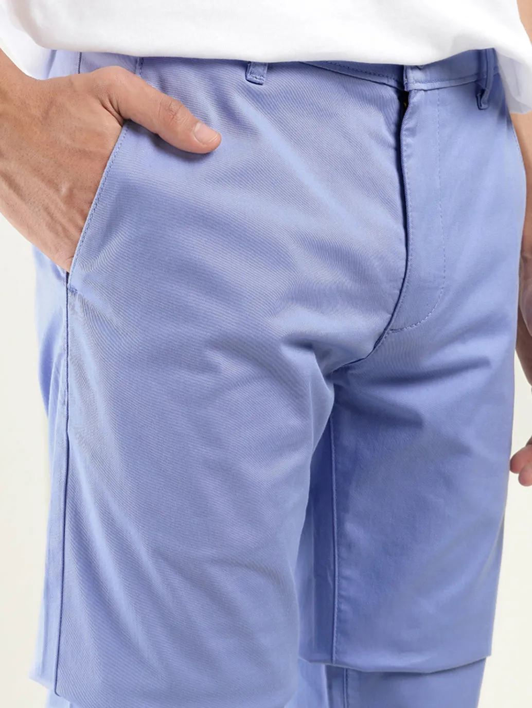 Men's Light Blue Slim Fit Chinos