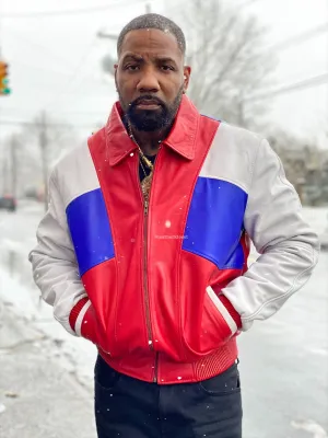 Men's Mason Bomber Jacket [Red/Royal Blue/White]