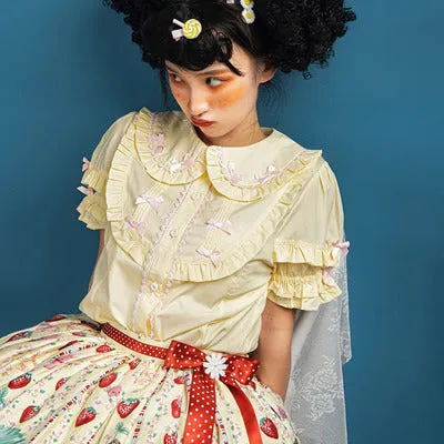 MIST~Creamy Condensed Milk~Kawaii Lolita Shirt Soft Girl Short-sleeved