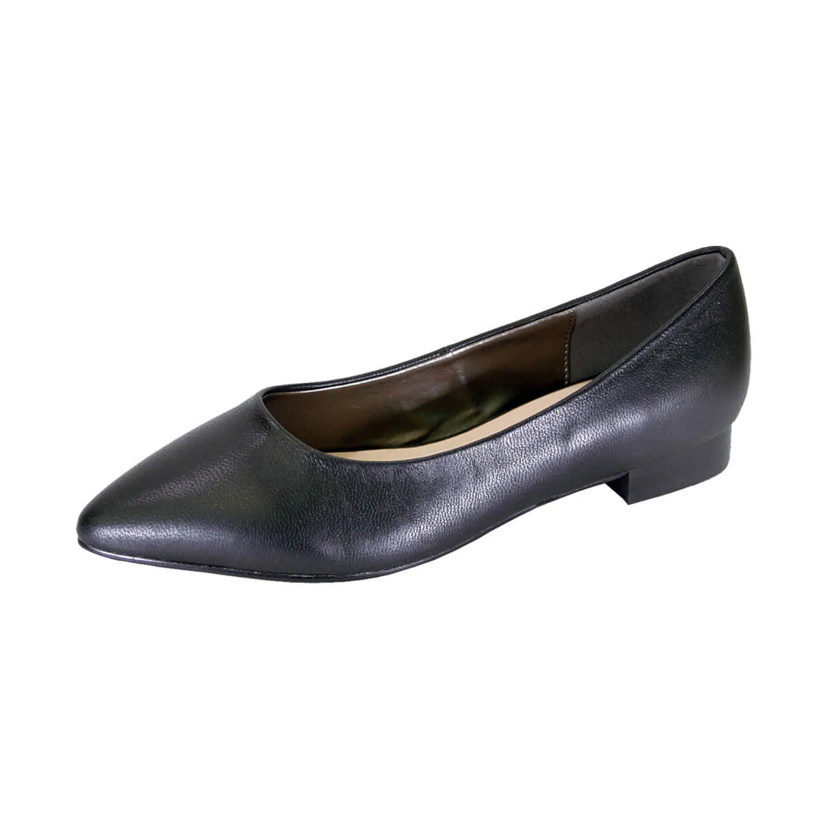 PEERAGE Tasha Women's Wide Width Dress Casual Slip-on Leather Flats
