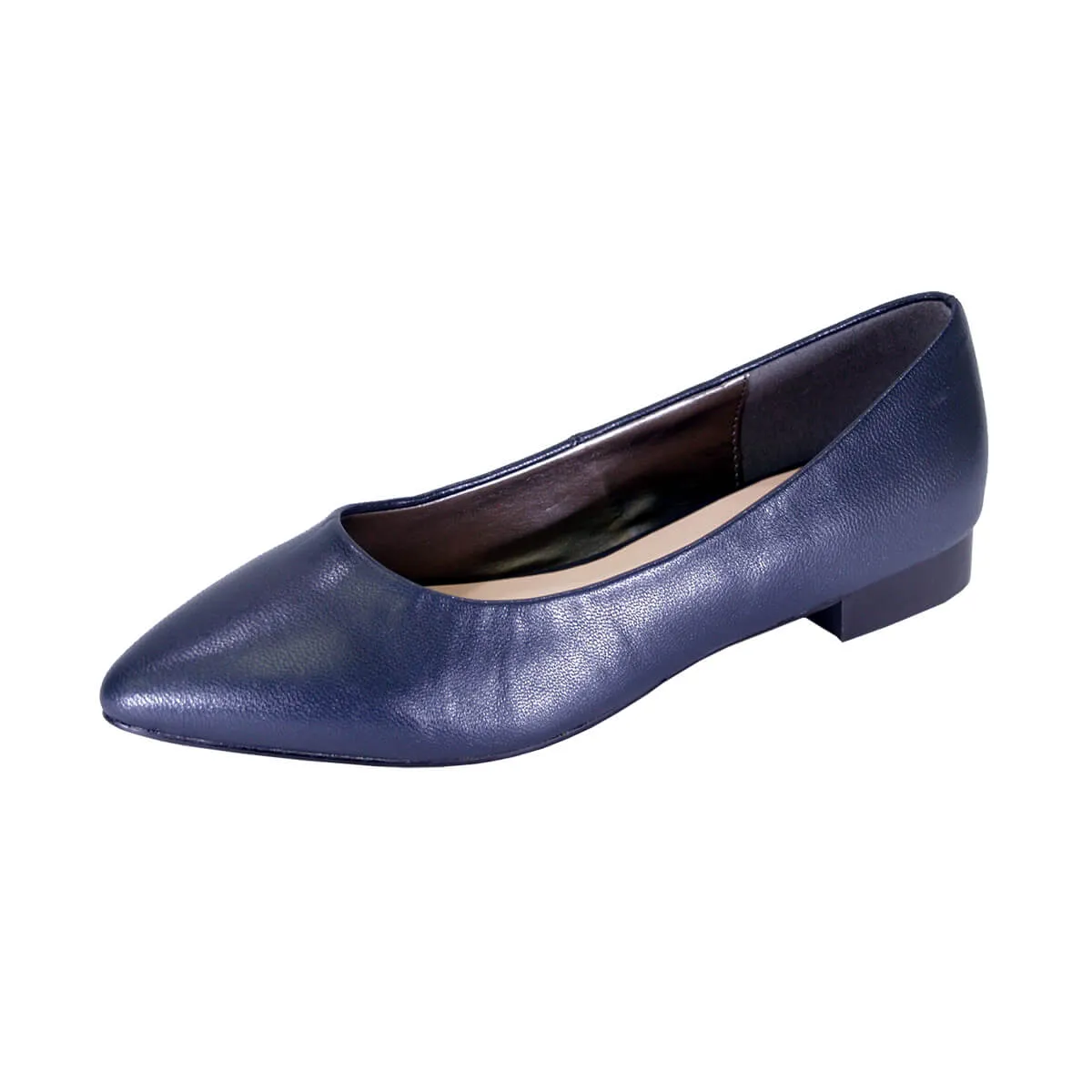 PEERAGE Tasha Women's Wide Width Dress Casual Slip-on Leather Flats