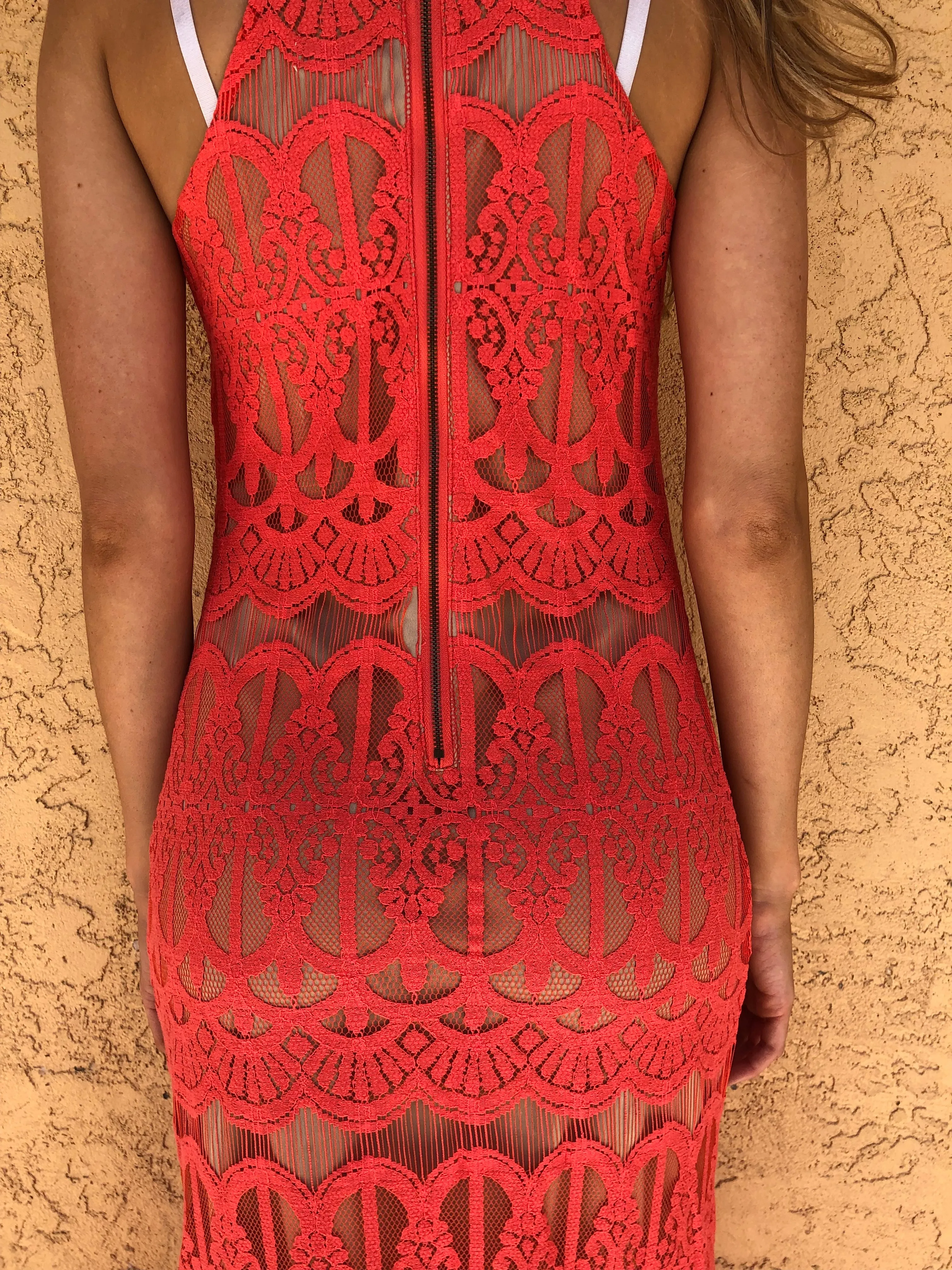 Pink and Cream Maxi Dress - XS