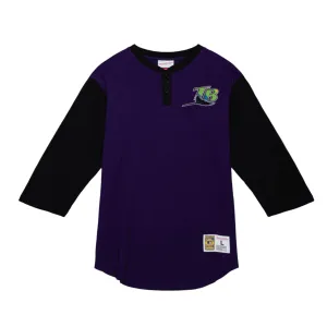 Rays Men's Mitchell & Ness Purple Legendary Slub Devil Rays Henley T-Shirt