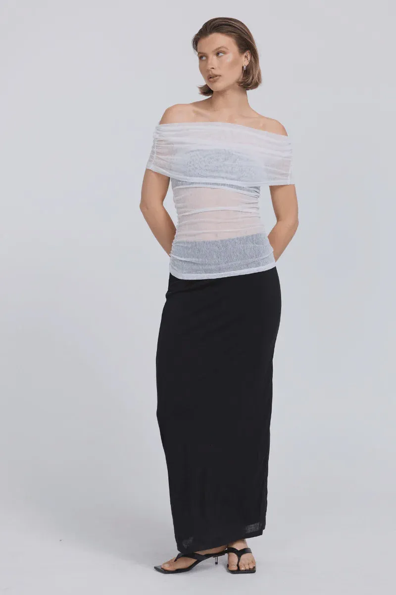 Rise Mesh Sleeveless Dress - Black/Chalk