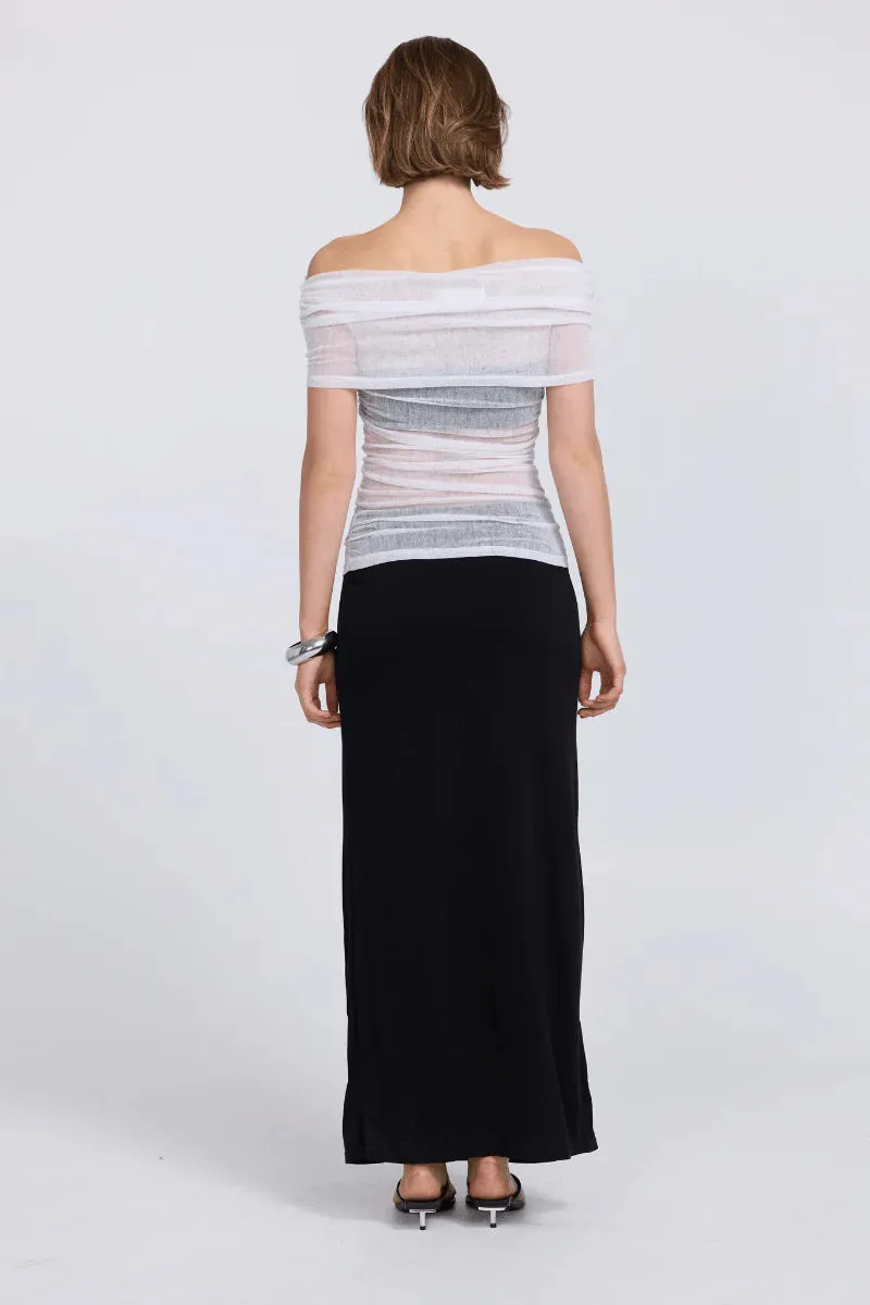 Rise Mesh Sleeveless Dress - Black/Chalk