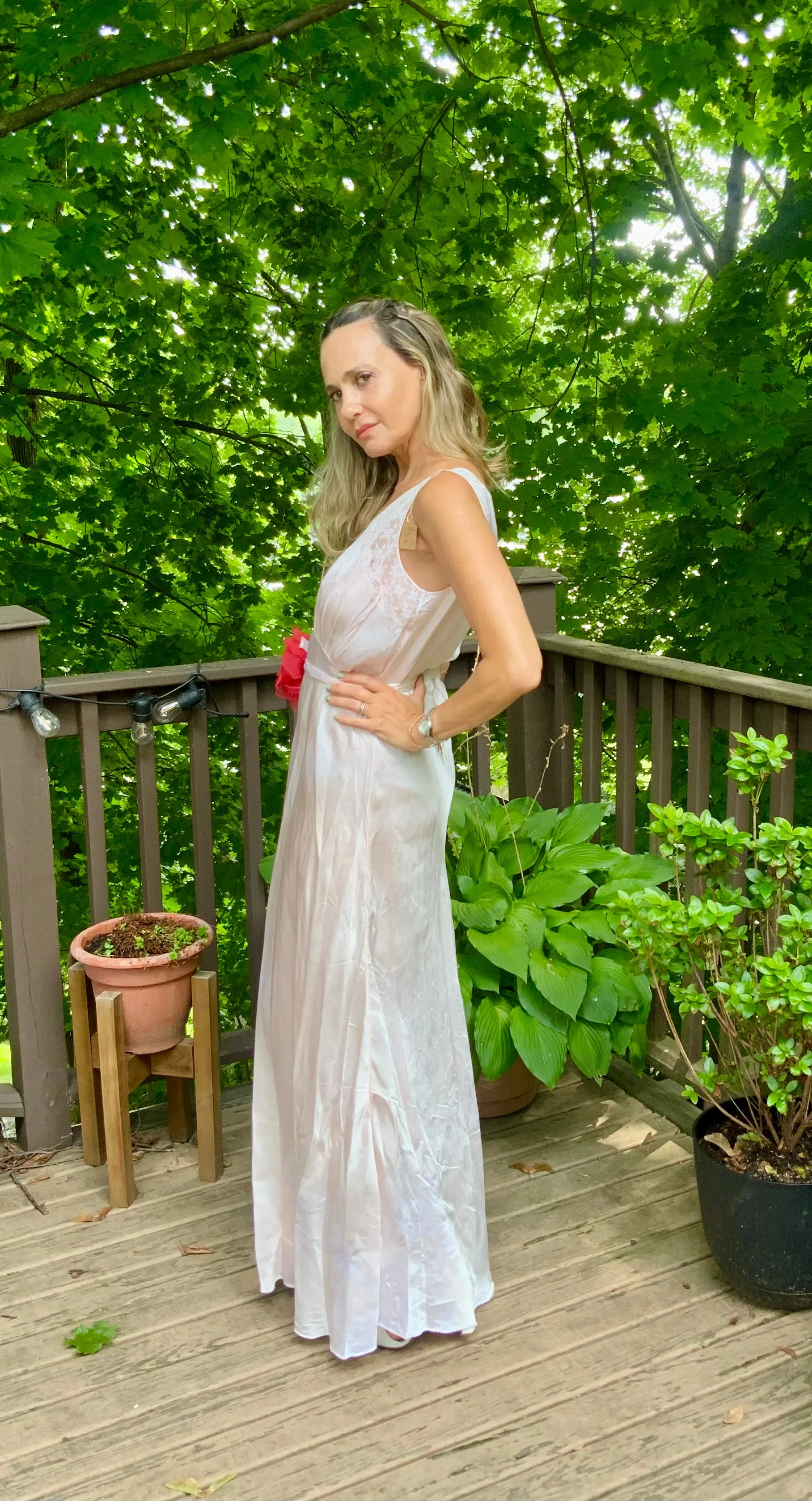 Satin Nightgown Light Pink - 40s