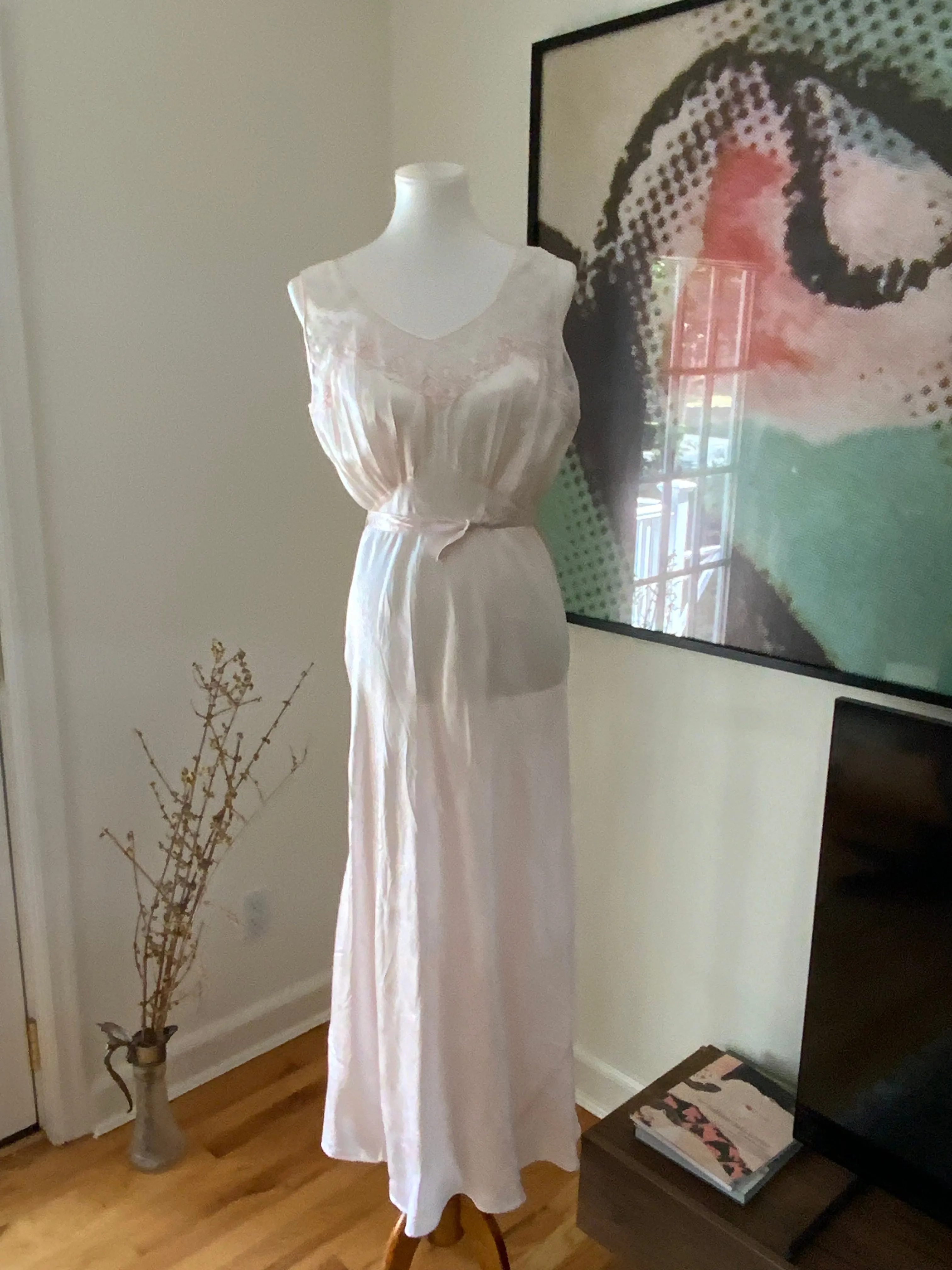 Satin Nightgown Light Pink - 40s