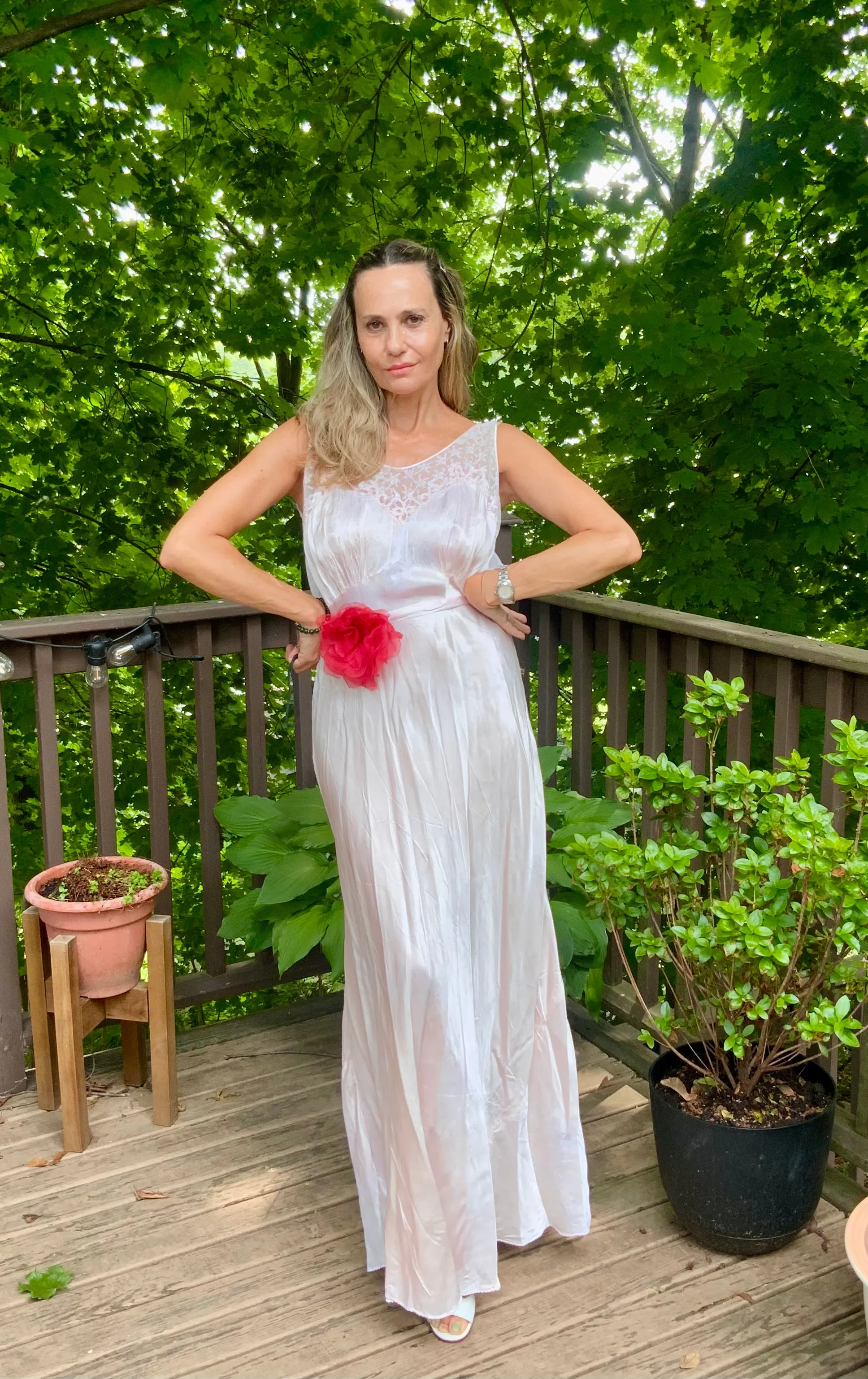 Satin Nightgown Light Pink - 40s