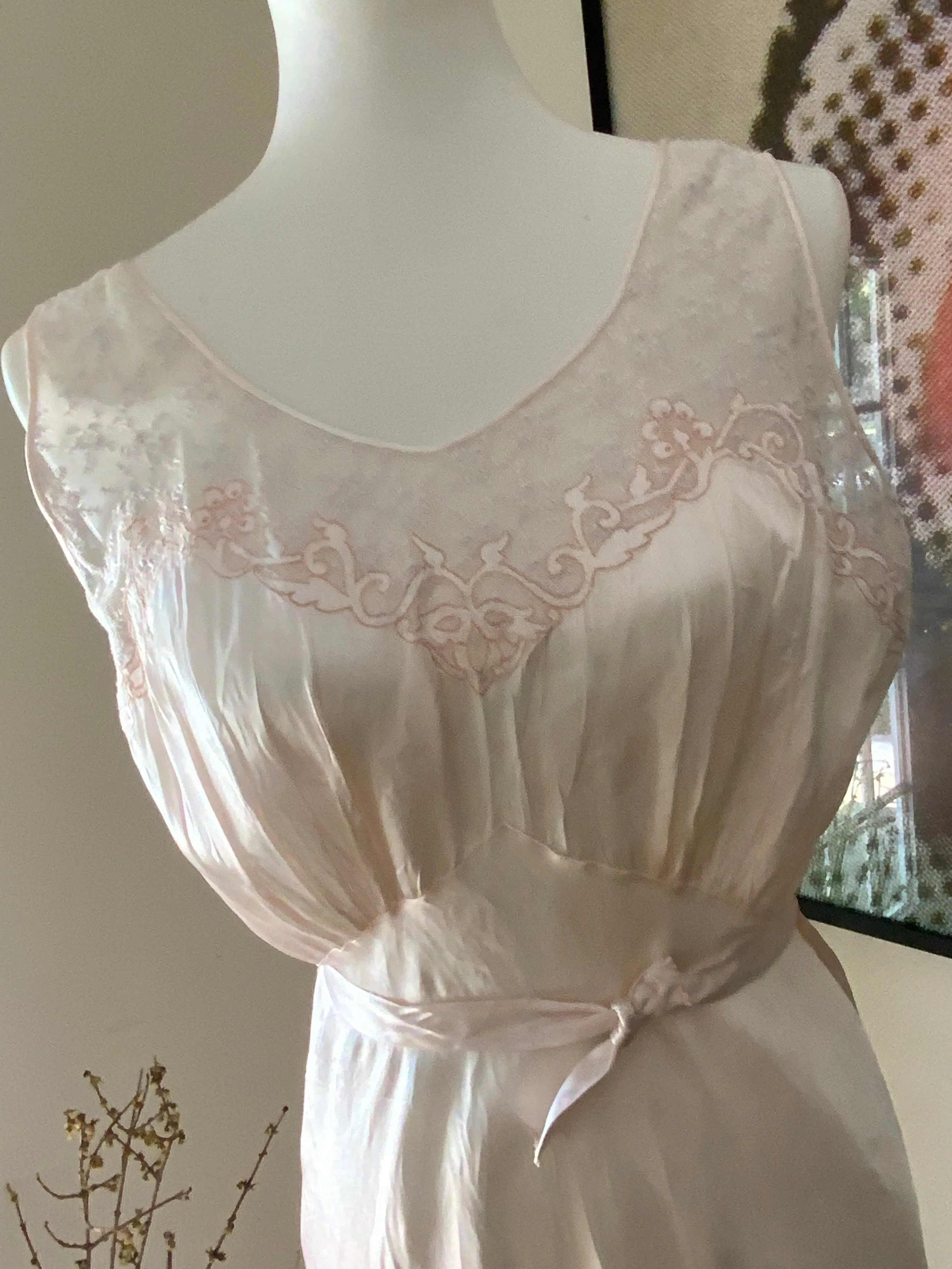 Satin Nightgown Light Pink - 40s