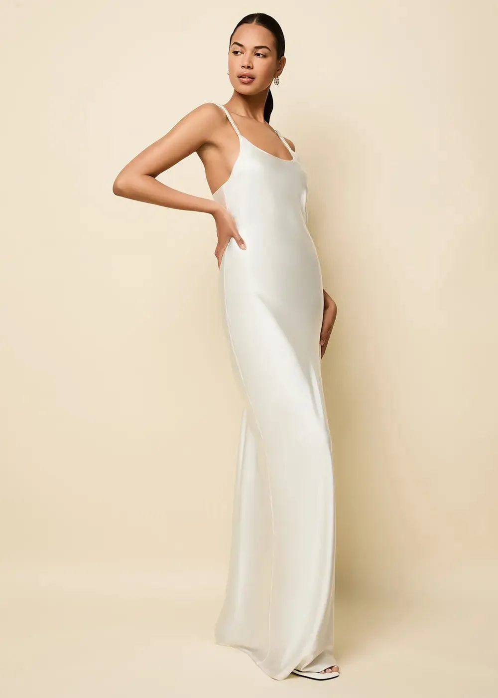 Selena Satin Dress Brule