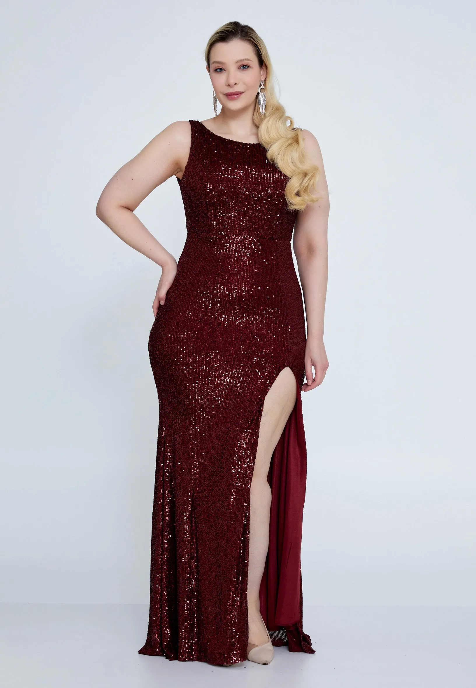 Sequin Plus Size Maxi Dress