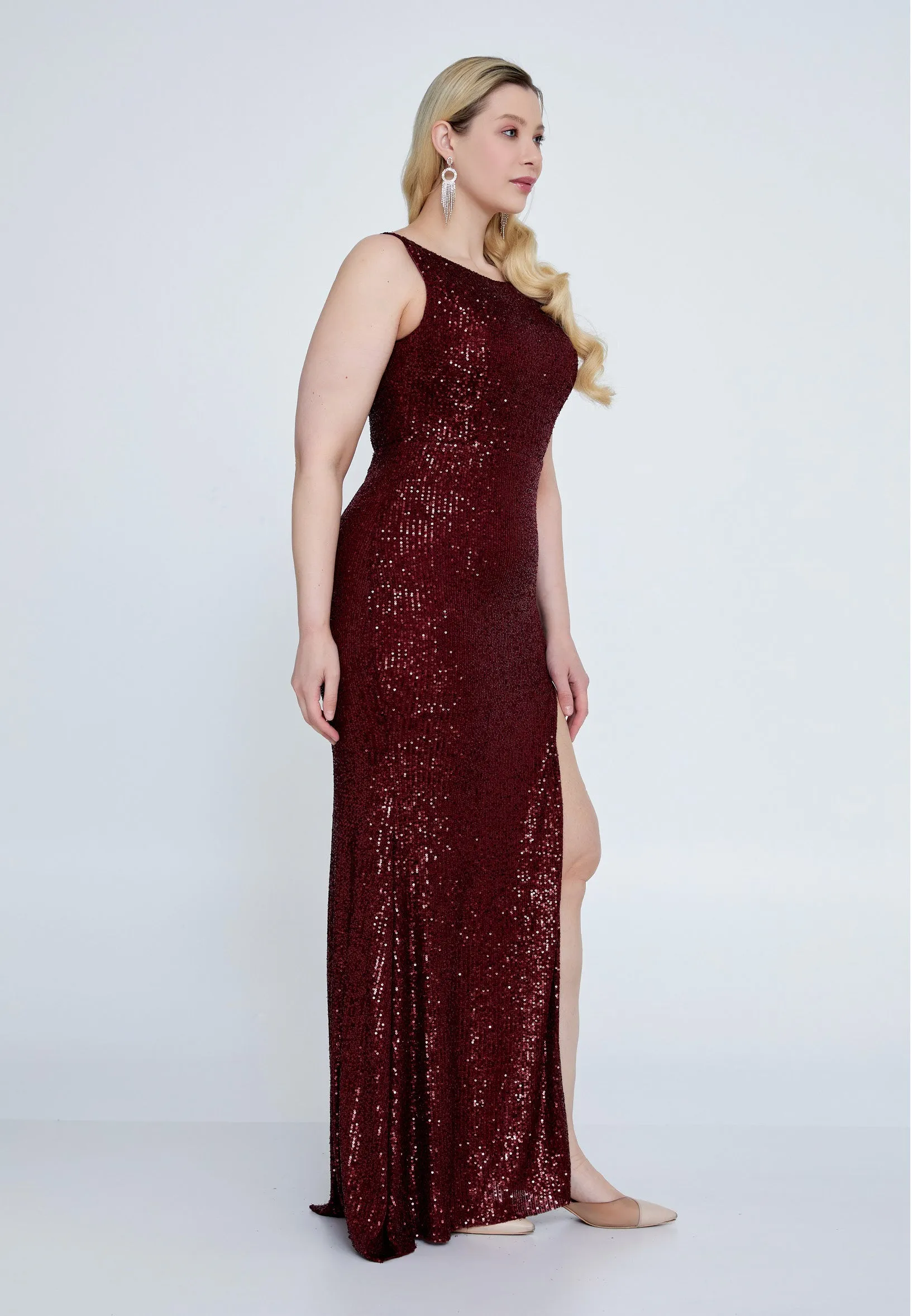 Sequin Plus Size Maxi Dress
