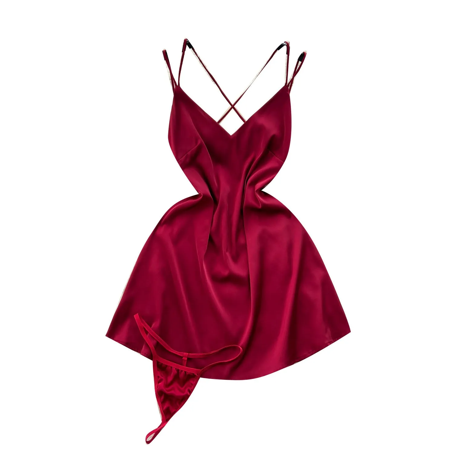 Sexy Backless Satin Slip Dress