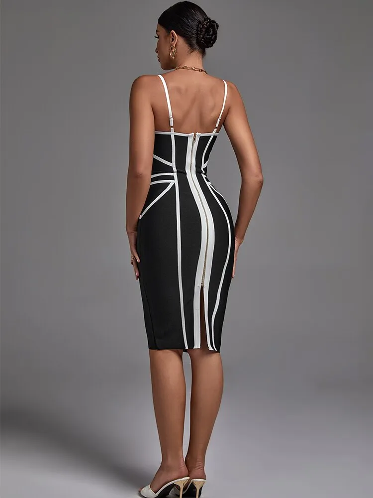 Sexy Mesh Insert Bandage Dress