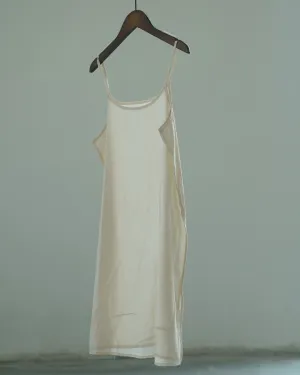 Short Cotton Slip Dress in Beige