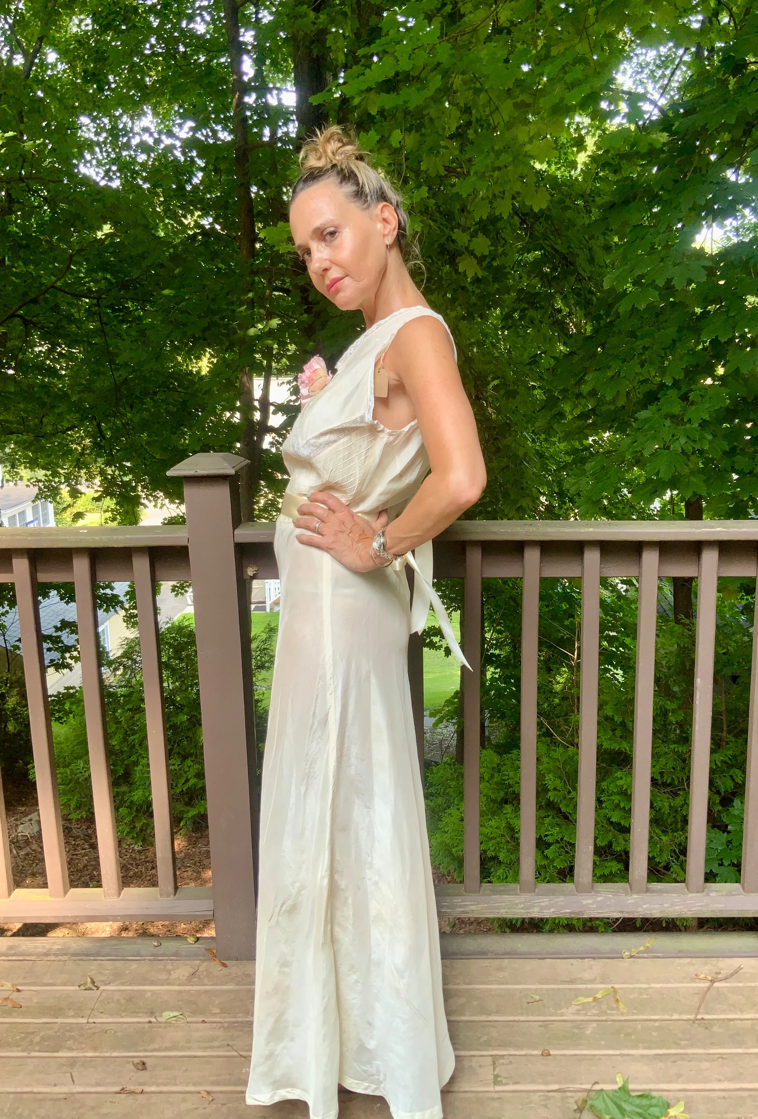 Silk Bridal Nightgown - 50s