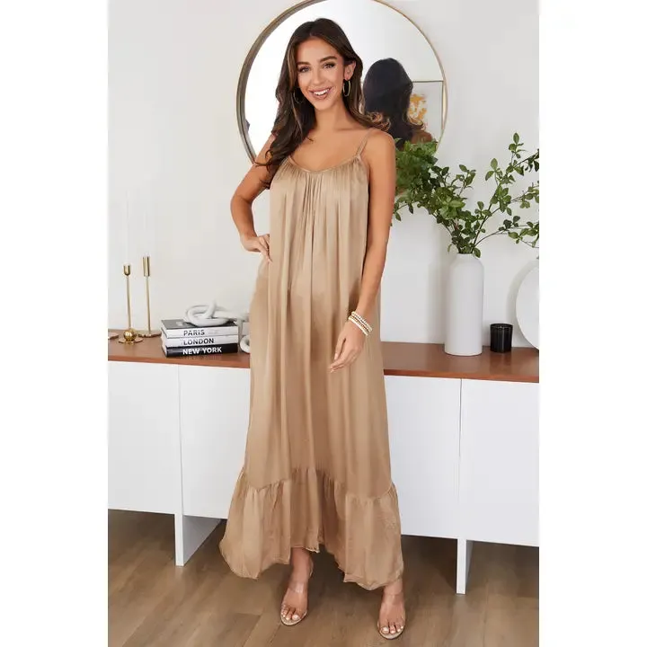 SILKY SLIP MAXI DRESS