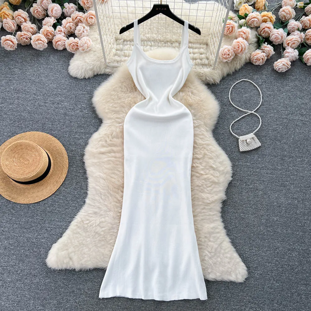 Simple Design Slim Knitted Dress
